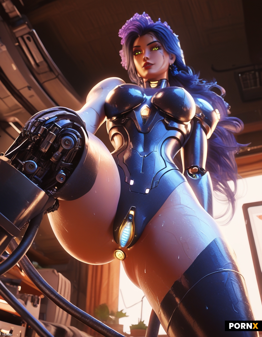 pretty cyber robot  woman