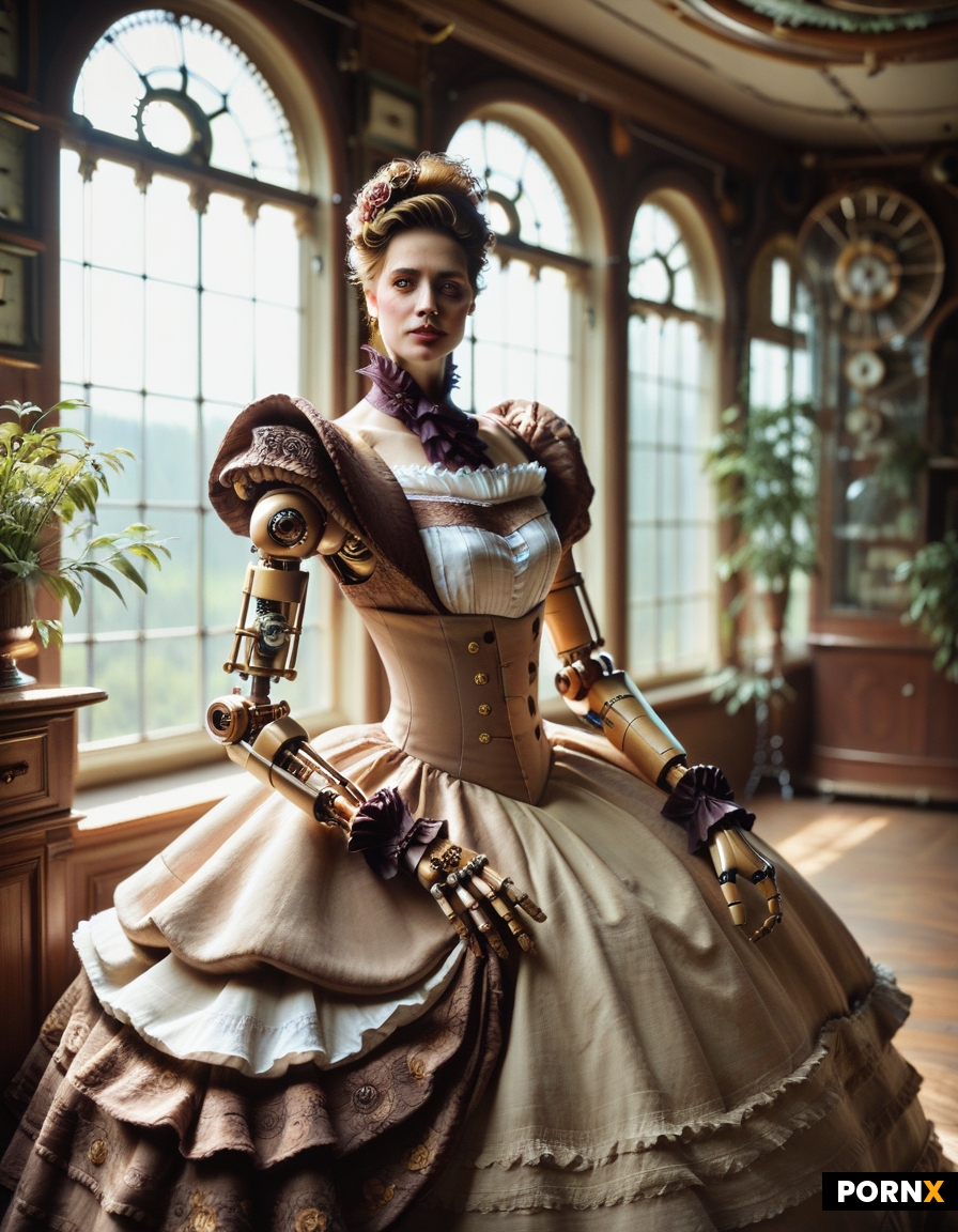 Victorian style steampunk robot