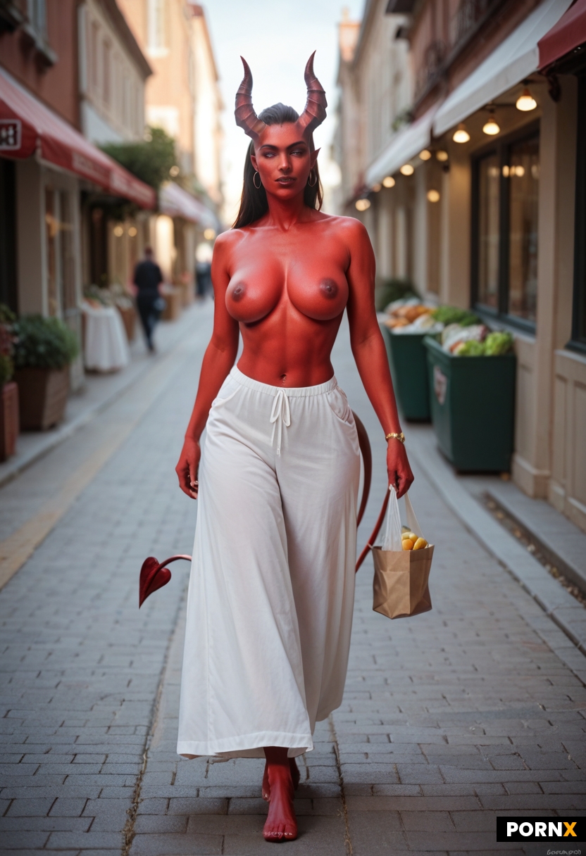 topless female demon