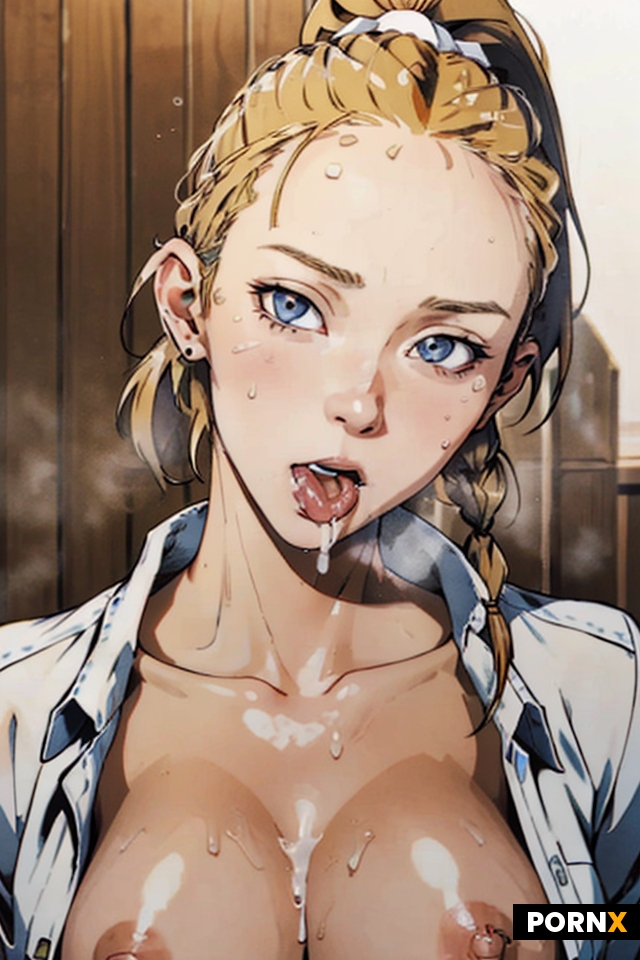 Two sweaty slim womans licking cum from mouth