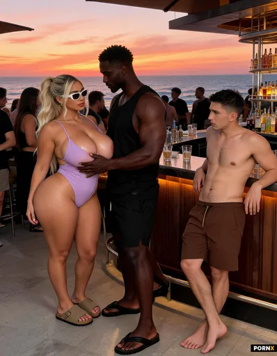 Crowded coastal bar
