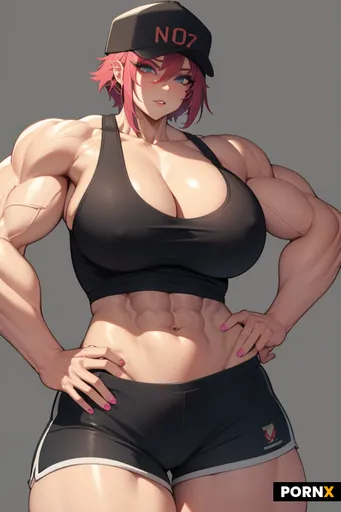 Huge very muscular nordic bodybuilder woman busty fit