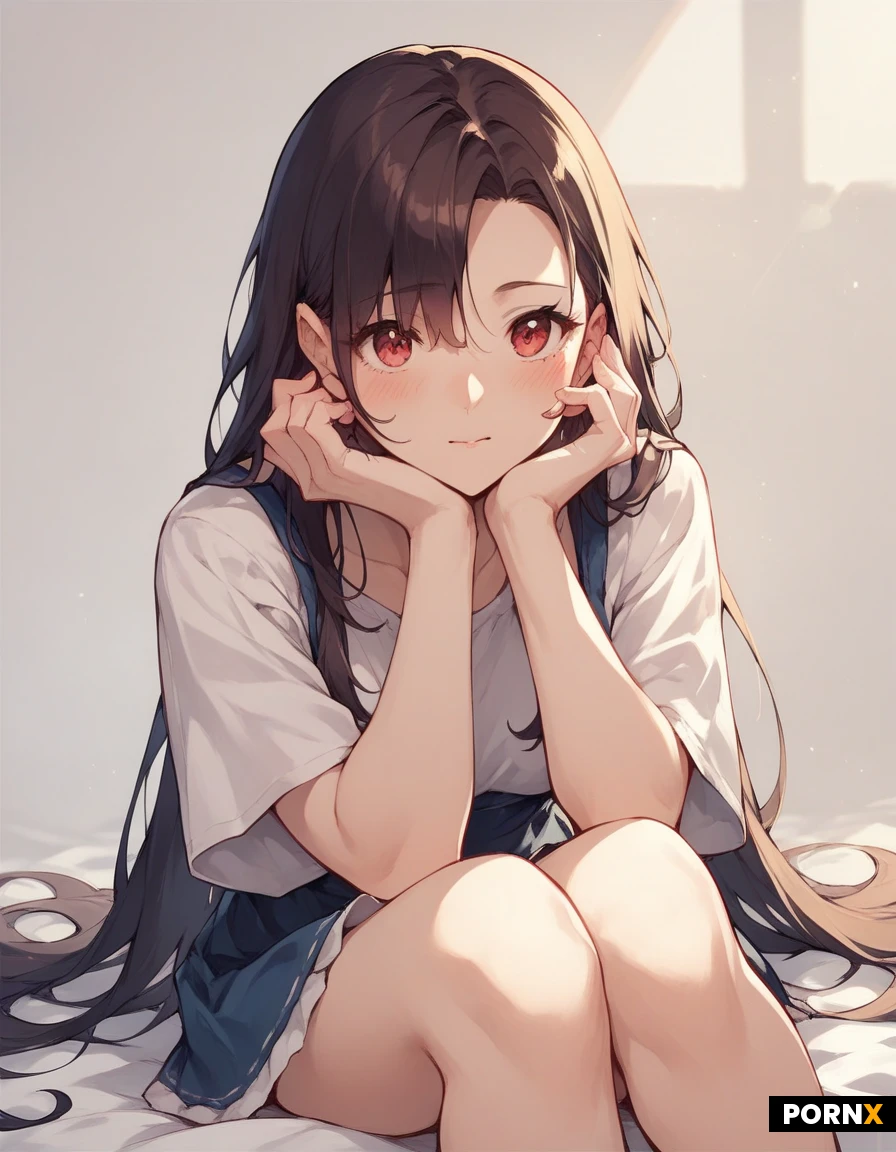 anime, perfect cute svelte body:1.5, blushing, aroused, face sitting, mix of excitement and nervousness