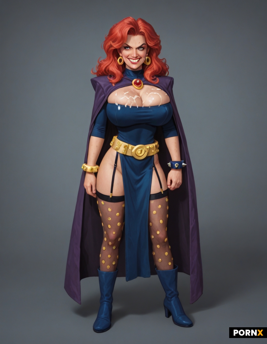 Ultimate Dynamic overdramatic maniacal retro vintage comic superheroine