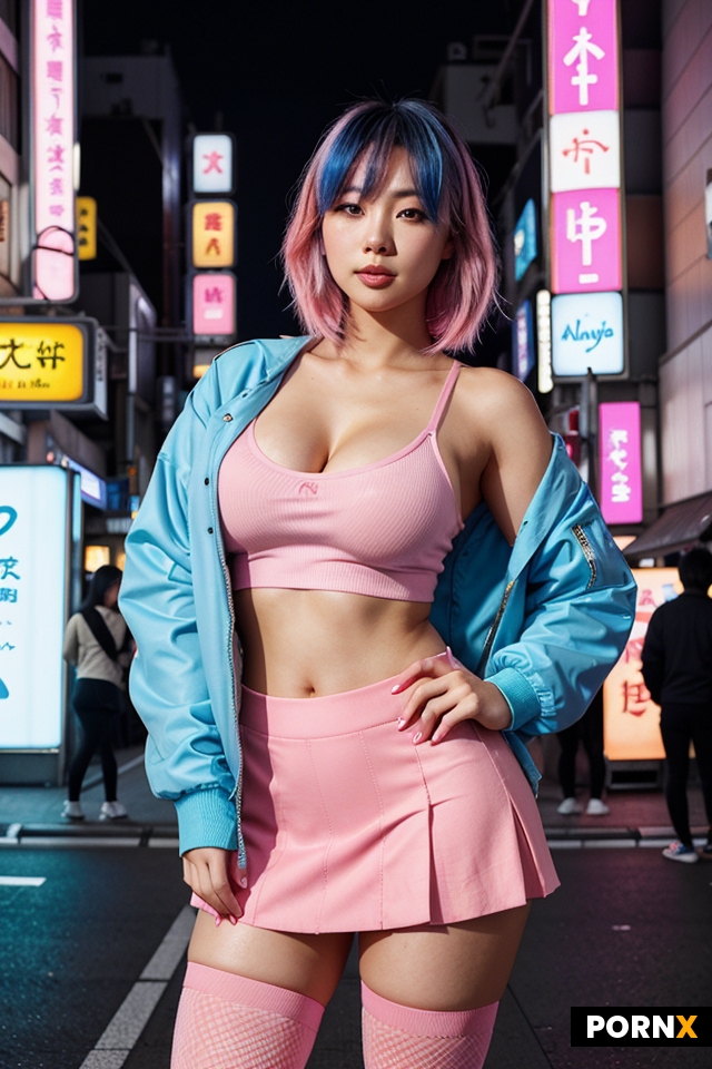 Realistic full-body image of a Japanese woman