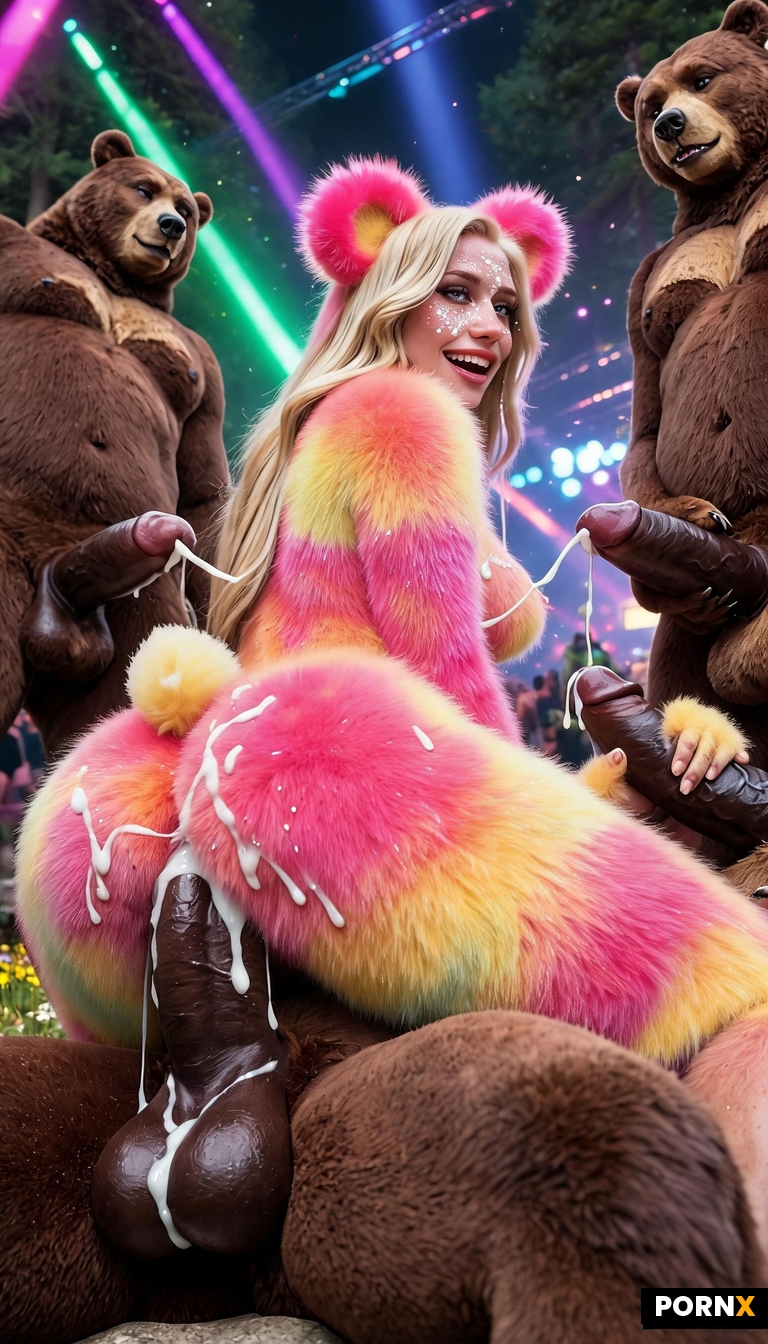 Make her covered in brightly colorful fur