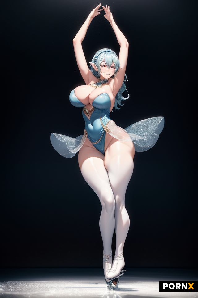 Busty woman with thick thighs and colossal breasts