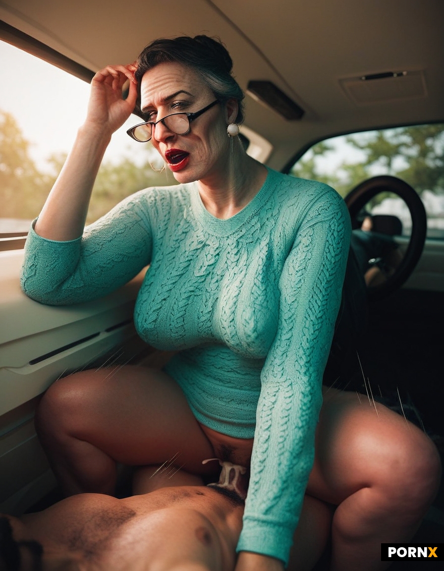 Thick busty Grandmother wearing lace leg lingerie