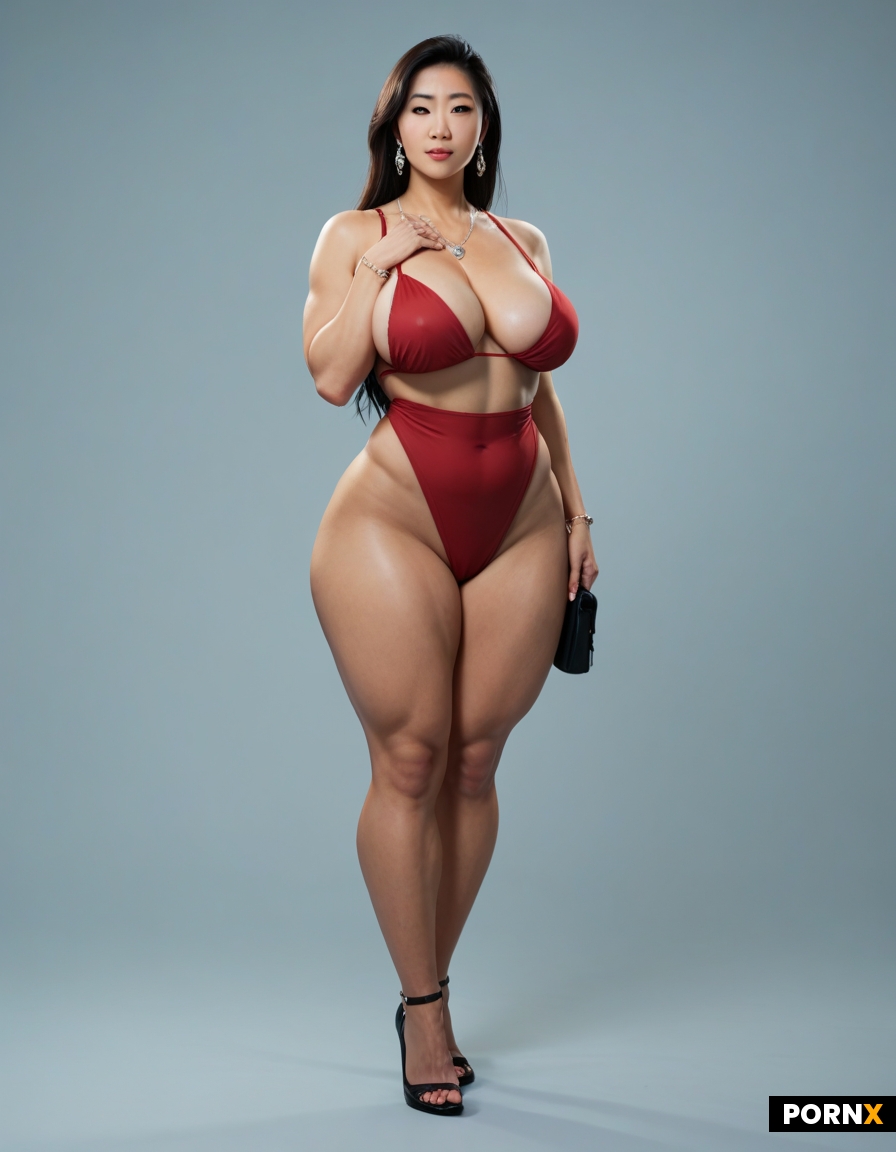 Big tit Asian solo full body