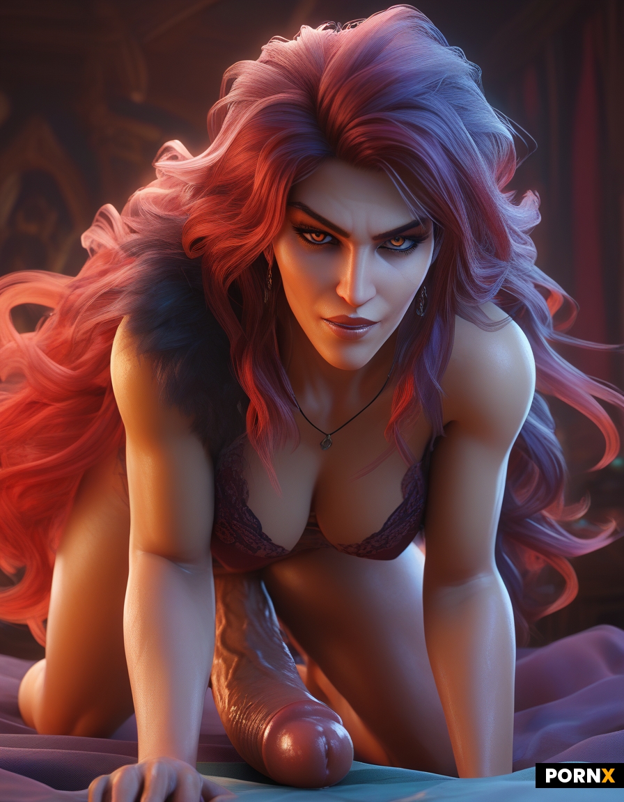 Brazilian transgender with fiery red hair