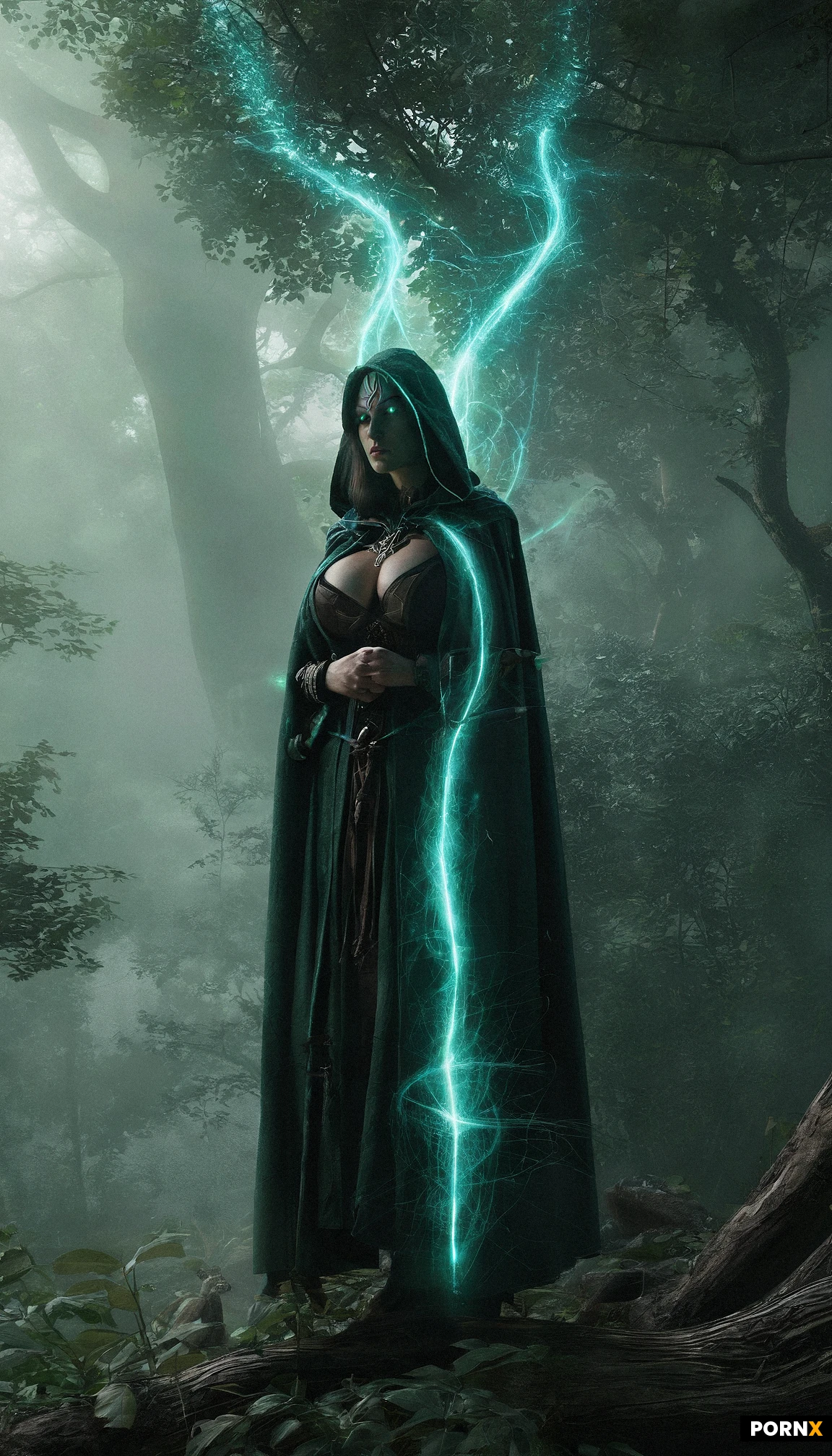 (dark-forest web-weaver elf:1.4)
(pointed ears:1.4)
(sharp mystical features:1.4)
(glowing low-light eyes:1.4)
(long shadowy hair:1.4)
(forest-infused aura:1.4)

(web-weaver attire:1.4)
(spider-silk robes:1.4)
(organic vine patterns:1.4)
(leather straps and natural fibers:1.4)
(hooded cloak with web texture:1.4)
(earth-tone fabrics:1.4)

(arcane web magic:1.4)
(glowing web-shaped runes:1.4)
(ethereal silk threads:1.4)
(hovering spider-familiar spirit:1.4)
(shadow-weaving spells:1.4)
(nature-bound arcana:1.4)

(dark forest environment:1.4)
(moonlit canopy:1.4)
(glowing spiderwebs:1.4)
(misty woodland air:1.4)
(ancient twisted trees:1.4)
(hidden forest ruins:1.4)

(cinematic lighting:1.4)
(low contrast moonlight:1.4)
(subtle green and blue glow:1.4)
(shadow-heavy ambience:1.4)
(high-detail rendering:1.4)

(gigantic breasts:1.4)
(bimbo:1.3)