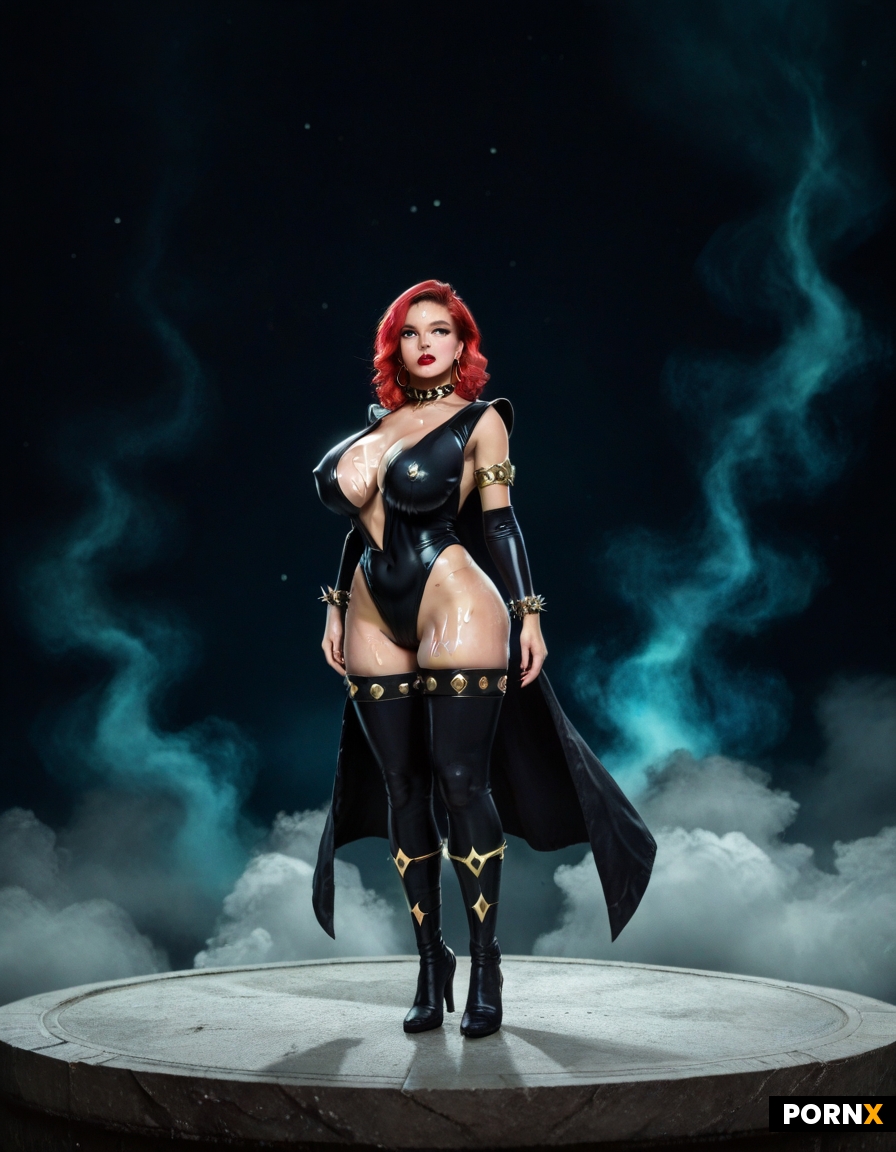 Dynamic overdramatic maniacal futuristic comic siren supervillain succubus seductress diva