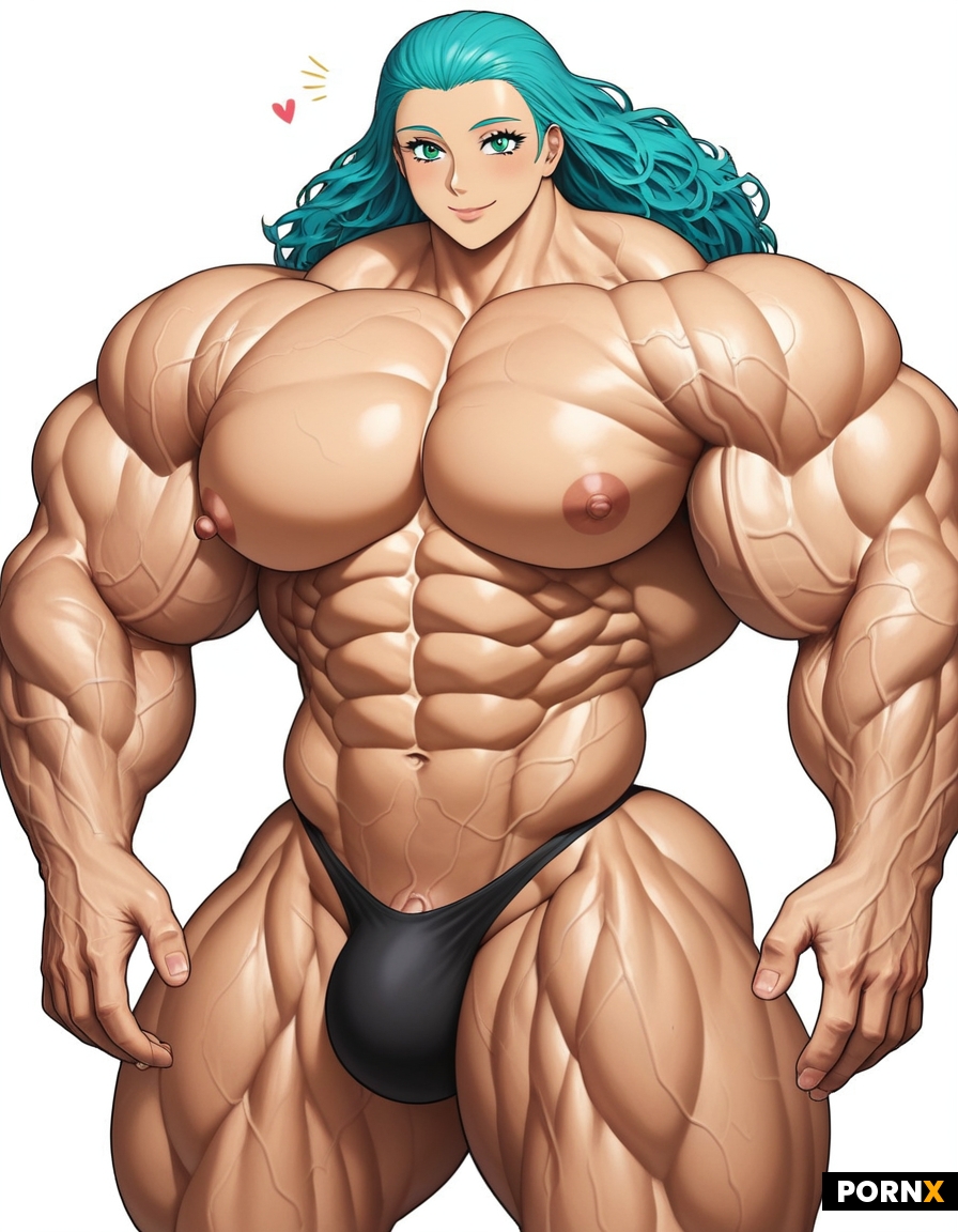 bodybuilder hunk steroid goddess with enormous big fat large veiny dick