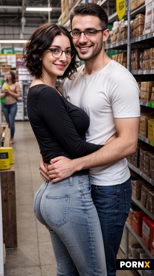 Woman hugging man