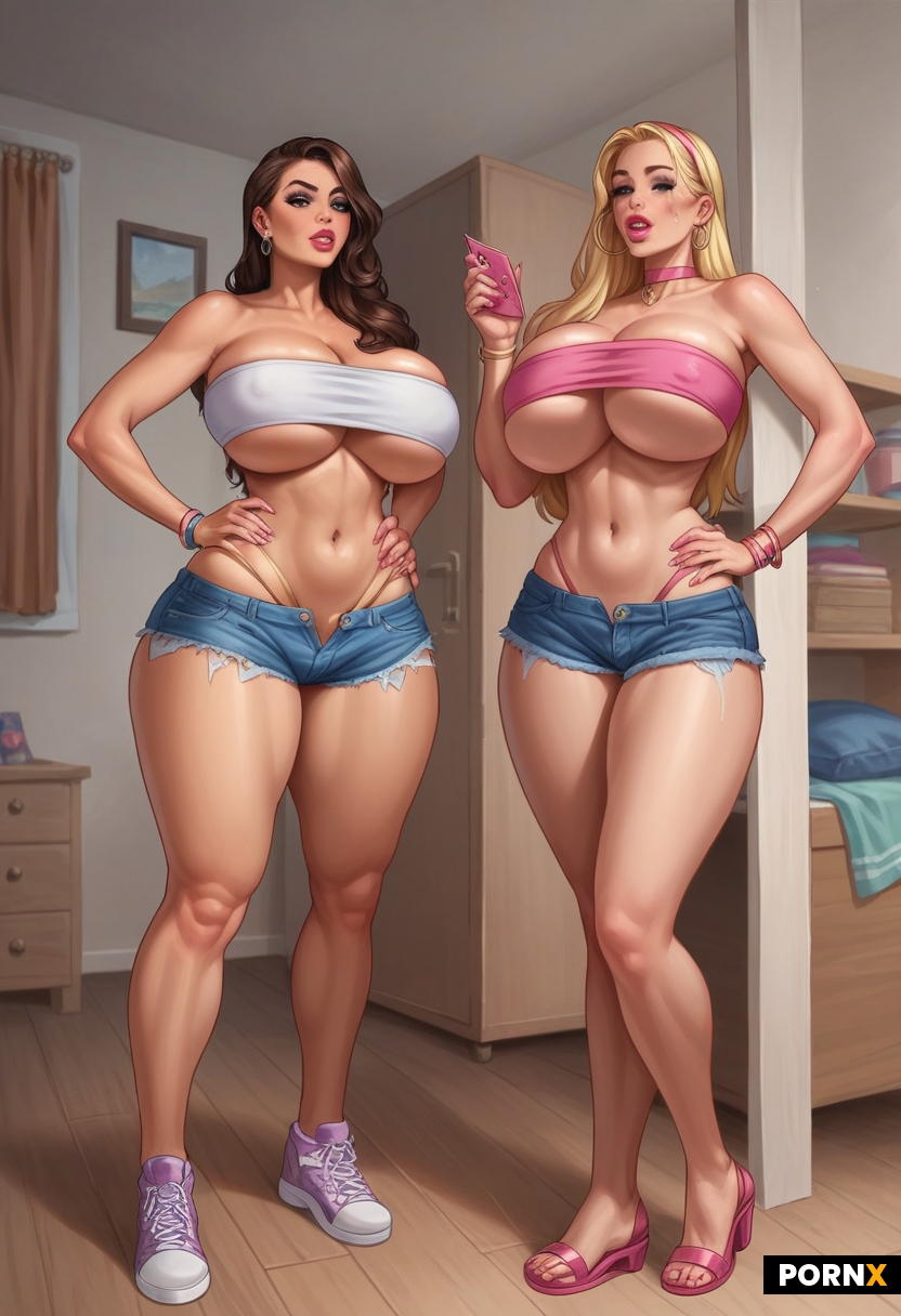 two slutty women after going through bimbo body expansion