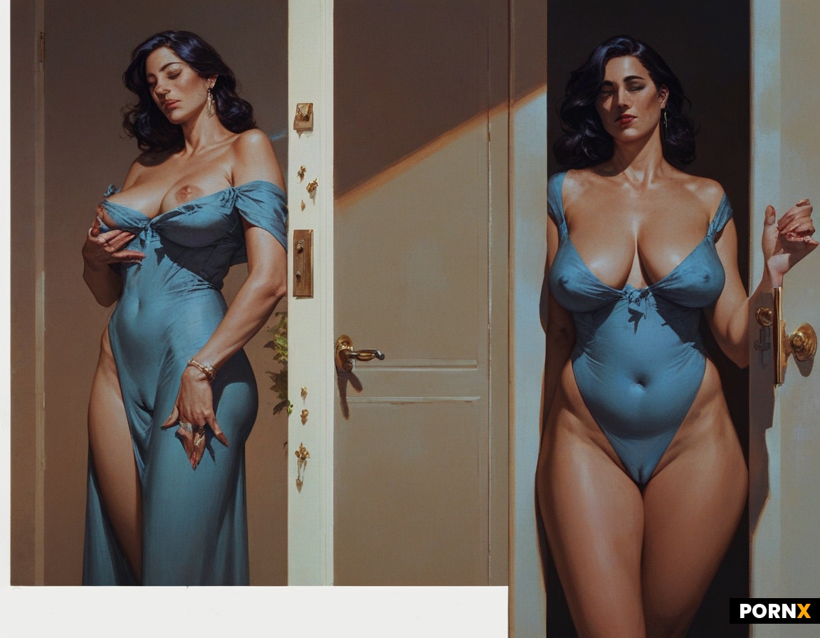 Dark medium hair haired Busty thick mother thick hipped