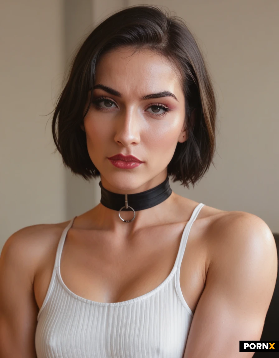 Jack Warren, 19 years old, male, human, 178 cm, slender waifish build, narrow shoulders, flat chest, pale porcelain white skin, jet black hair, chin-length bob, blunt-cut bangs, deep obsidian eyes, thick dark lashes, clear lip gloss, slight pout, prominent collarbones, soft rounded jawline, long thin limbs, narrow hips, tight ribbed white cropped tank top, high-waisted black pleated mini-skirt, sheer black nylon tights, thin black velvet choker, stacked silver rings,Professional photograph, soft focus, depth of field, 8k, real photo, HDR, professional lighting, 75mm lens, high quality image, 8k, HD, UHD, sharp focus, in frame, real image, AMD graphics, RTXbass,college lecture hall