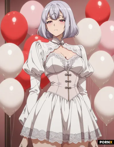 White peplum blouse with short puffy/balloon sleeves