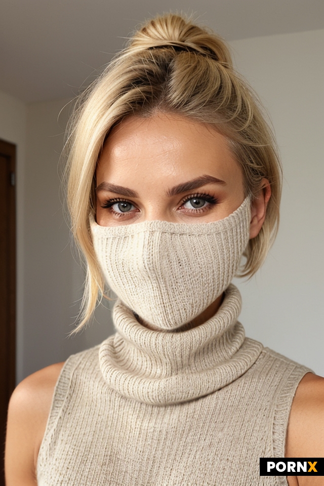 rough sleeveless oversized rib knit turtleneck sweater