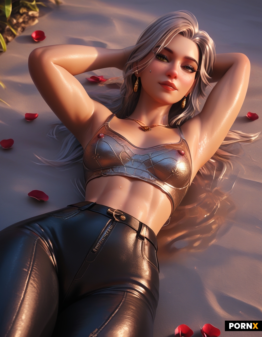 A 22-year-old Polish woman with a minuscule waist and freckled complexion flaunts her allure in a st