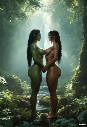 A confident dwarf_female with a muscular