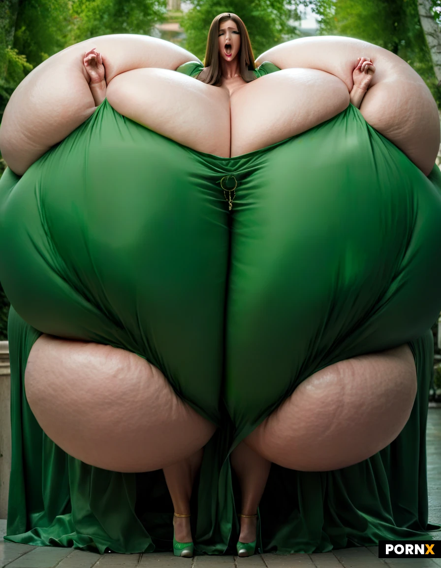Full body image of two Super mega muscular female bodybuilder models in their 20s French kissing each other.. first: a super slim waist and incredibly mega exaggerated huge boobs, ultra detailed, high resolution, anatomically accurate, perfect fingers, perfect anatomy, (hyper extreme colossal breasts: 1.59999), have soft floppy drooping natural breasts spill down to her sides, breasts drop to the sides of her chest, hyper massive breasts, breasts hypertrophy, disproportionately(gigantic colossal hyper breasts: 1.59999), unrealistic breasts size, giant expansion breast, extremely huge voluptuous breasts, massive breasts, her hair reaches her knees straight super long golden hair, super defined sixpack which shows every single ab absolutely ripped and defined, perfect hourglass figure and super mega thick tree like muscular legs, perfect face, perfect facial features, sexy face, perfect muscular hourglass, Bright emerald-green eyes with a mischievous glint, smoky liner, One wears a Red and Black dinnerdress with tight fitting so that her abs show throu the garment . second : a super slim waist and incredibly mega exaggerated huge boobs, ultra detailed, high resolution, anatomically accurate, perfect fingers, perfect anatomy, (hyper extreme colossal breasts: 1.39999), both have soft floppy drooping natural breasts spill down to her sides, breasts drop to the sides of her chest, hyper massive breasts, breasts hypertrophy, disproportionately(gigantic colossal hyper breasts: 1.3999), unrealistic breasts size, giant expansion breast, extremely huge voluptuous breasts, massive breasts, her hair reaches her knees straight super long brunette in a green dress