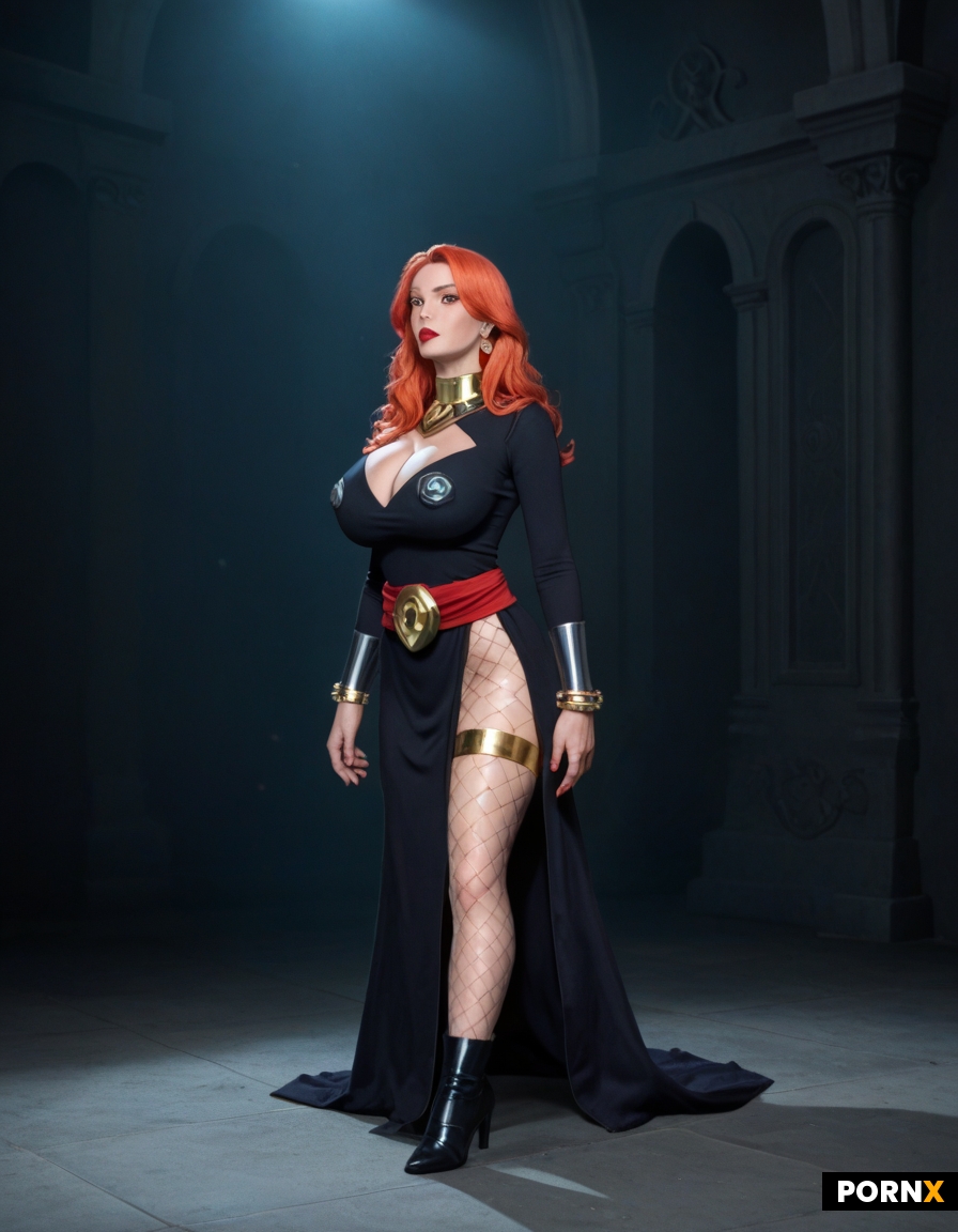 Dynamic overdramatic maniacal futuristic comic siren supervillain succubus seductress diva