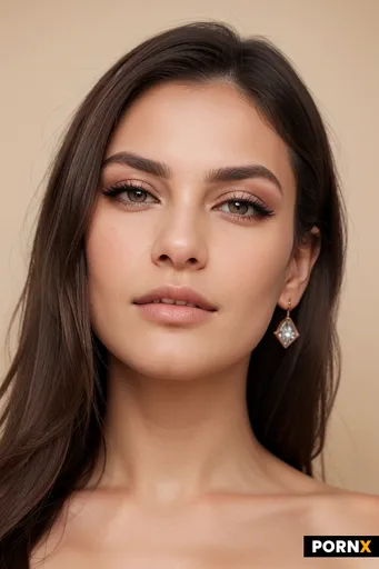 An ultra-realistic close-up portrait captures an adult woman with a warm