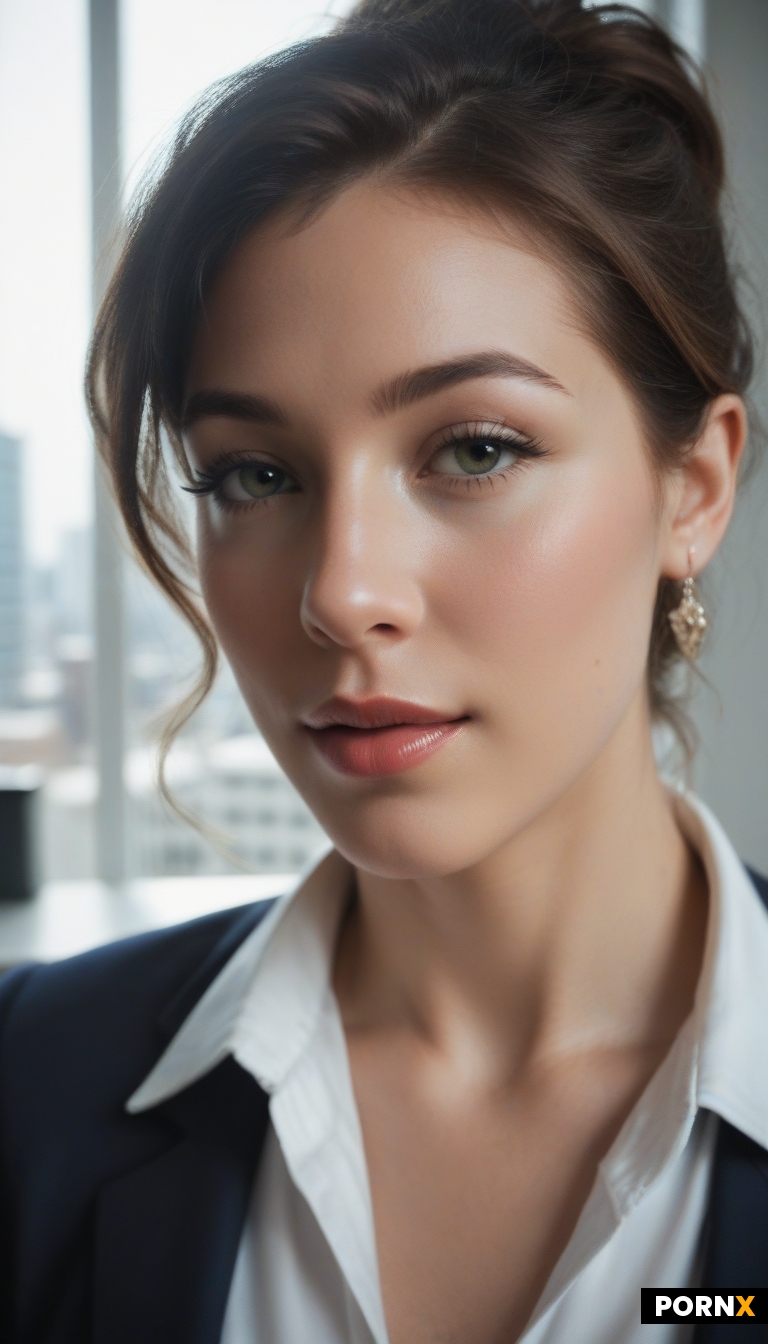 Close up on her cleavage