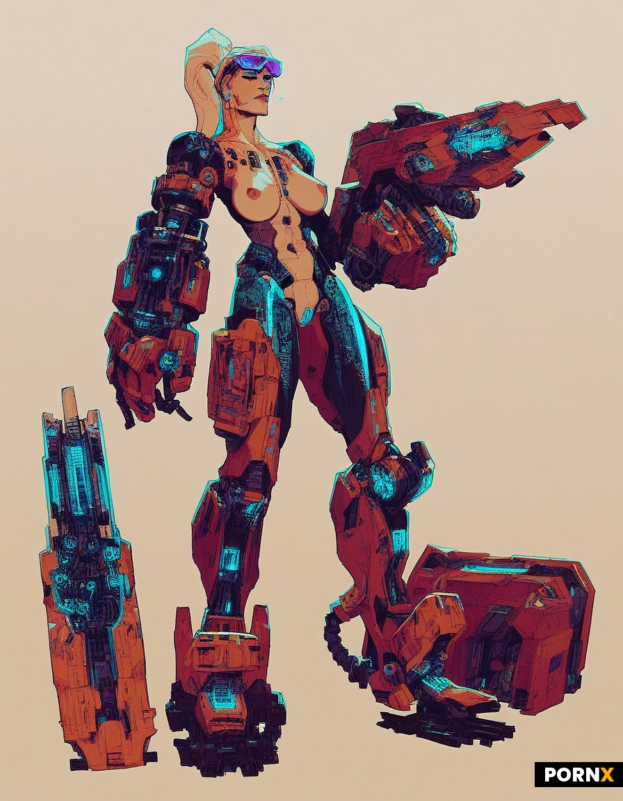A woman is depicted in a futuristic