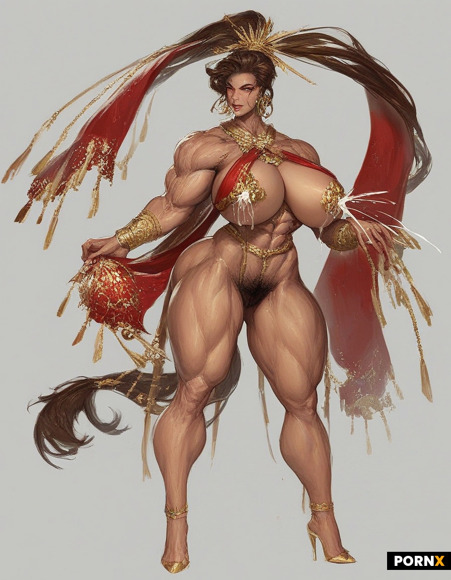 This is a full body portrait photograph of a nude temptress woman with a light olive skin tone and a