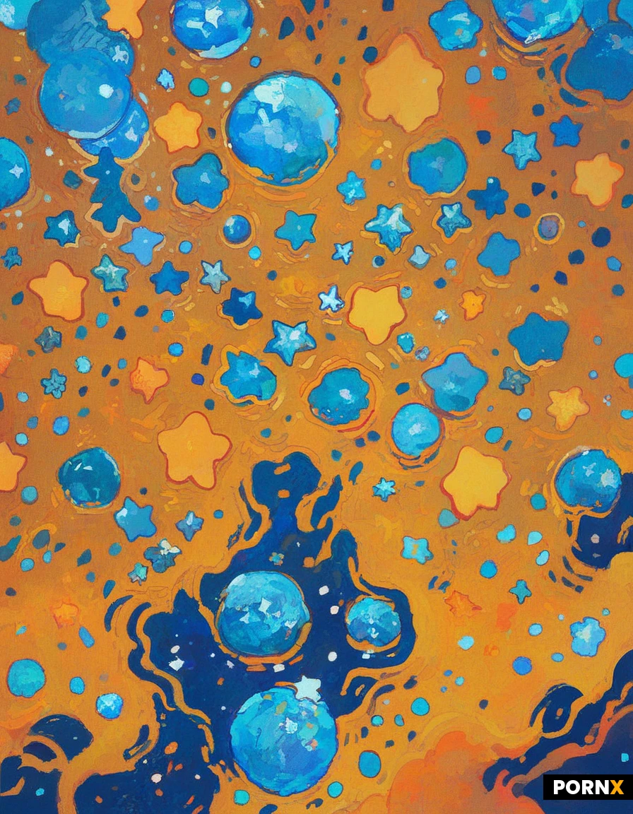 A huge, pale blue bubble is almost filling the frame, glittering in moonlight. Behind it are only stars. Wisps of yellow and orange smoke drift across the scene.