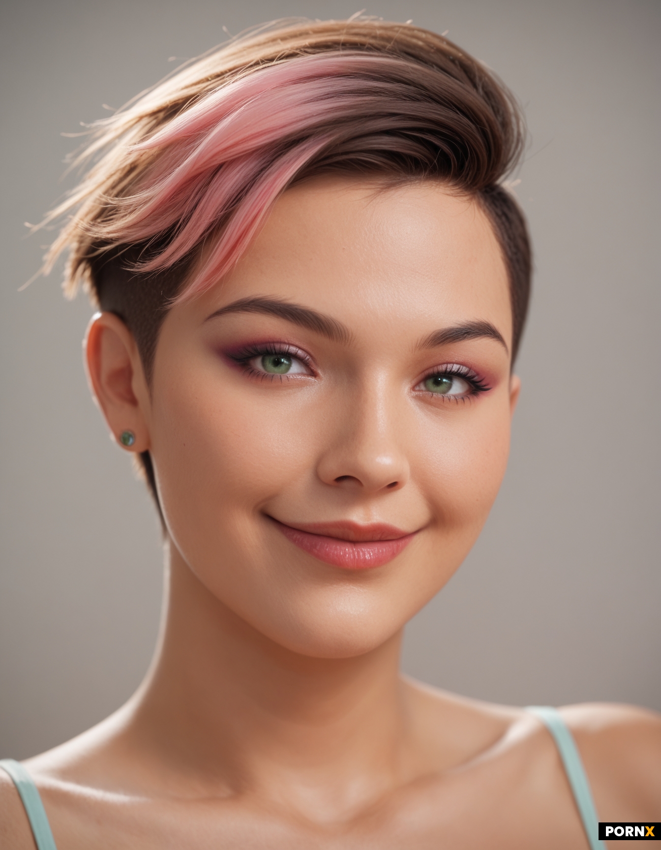 A close-up portrait of a  East Asian woman