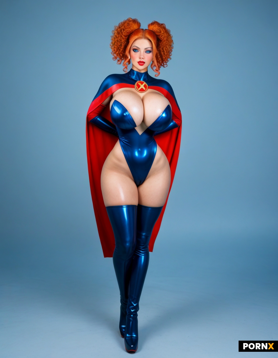 Dynamic dramatic Erotic futuristic scifi cartoon superhero villain