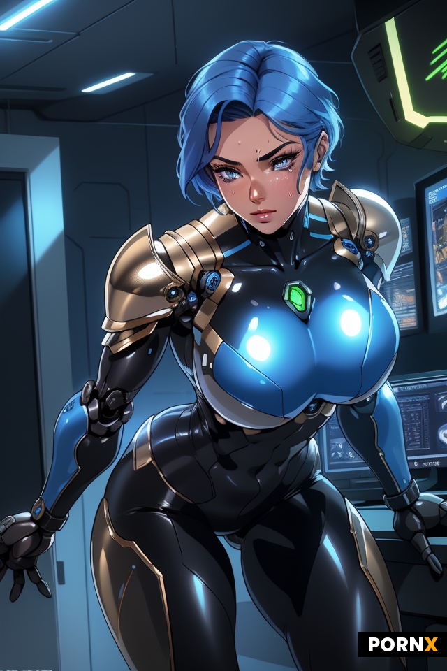 pretty cyber robot  woman