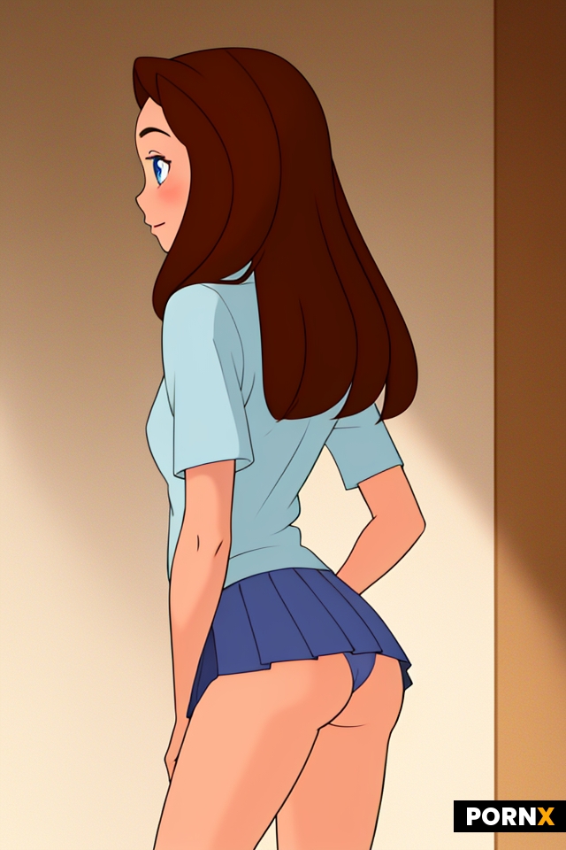 She's 18 small butt wearing a short skirt she turn to her back raising her skirt showing her pantie 