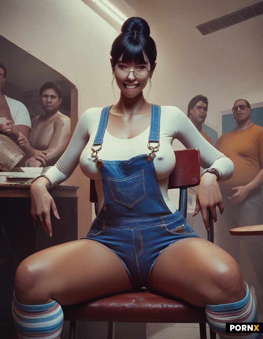 Extremely nerdy tan asian korean dork female