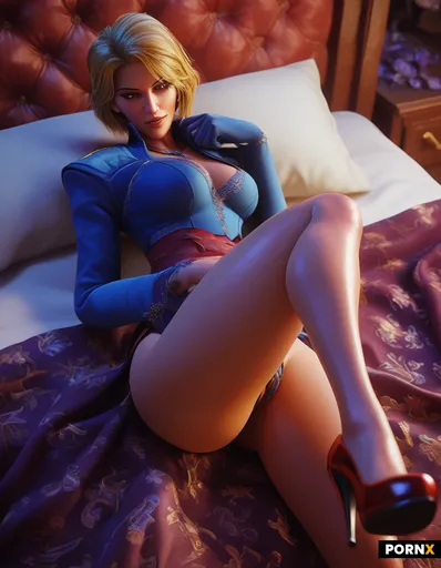 Woman with bob hairstyle and blonde hair