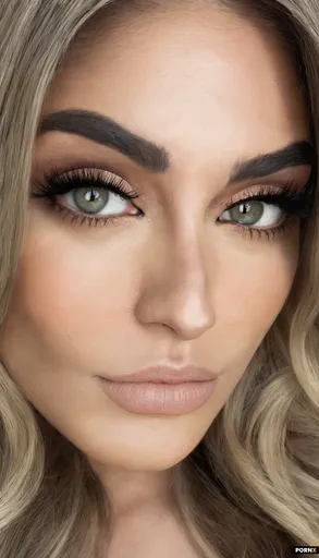 A photorealistic woman with a softly sculpted oval-to-heart-shaped face