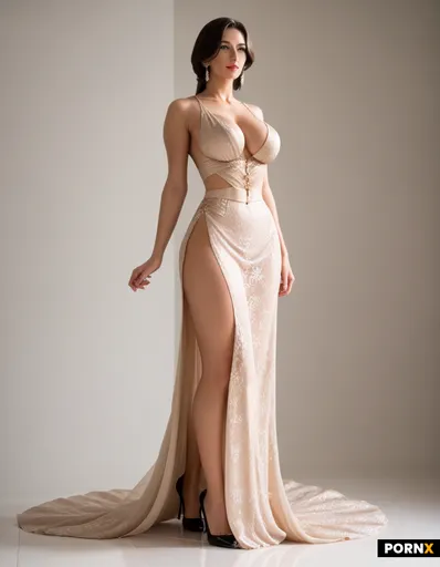 A glamorous 25-year-old Chinese woman with a striking