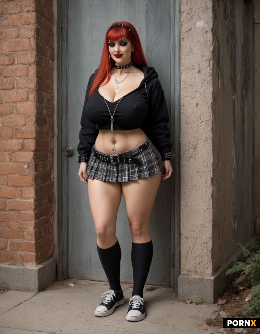 Scandalous 20yo cute busty redhead Goth Mistress
