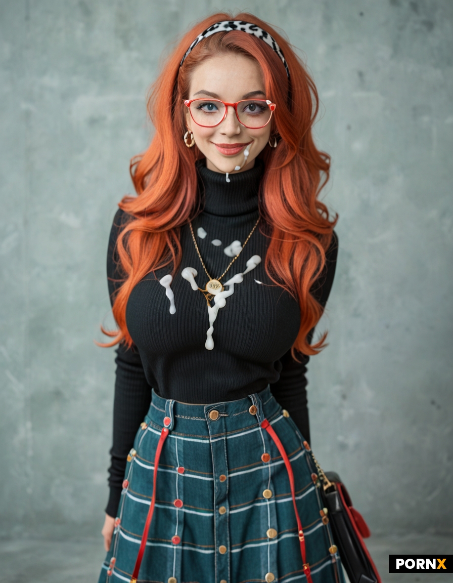 Sexy exaggerated busty slim slender ditzy geeky cute preppy nerdy Nympho teacher professor