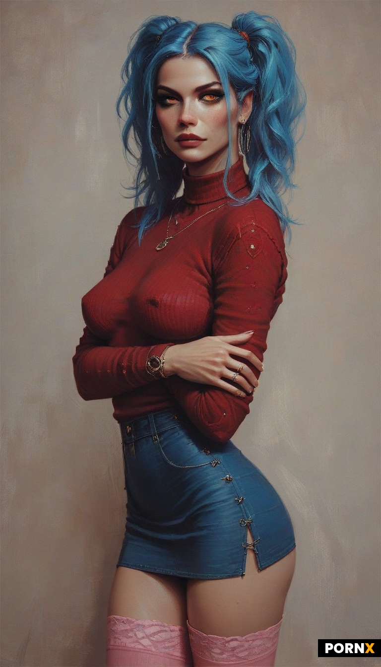blue pigtails