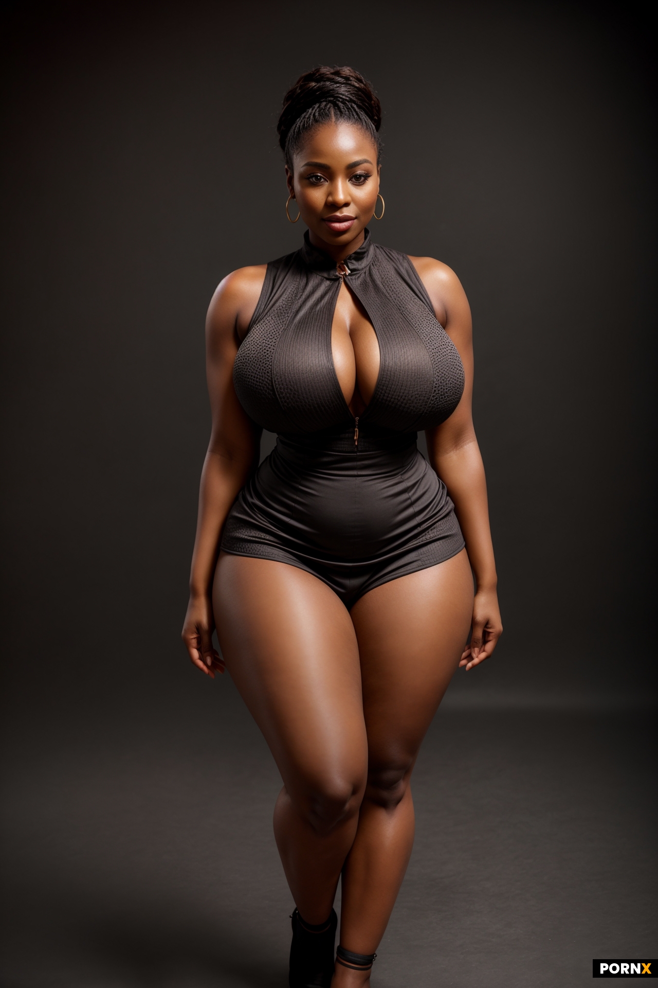 a high-quality full body studio portrait photograph of a beautiful African woman