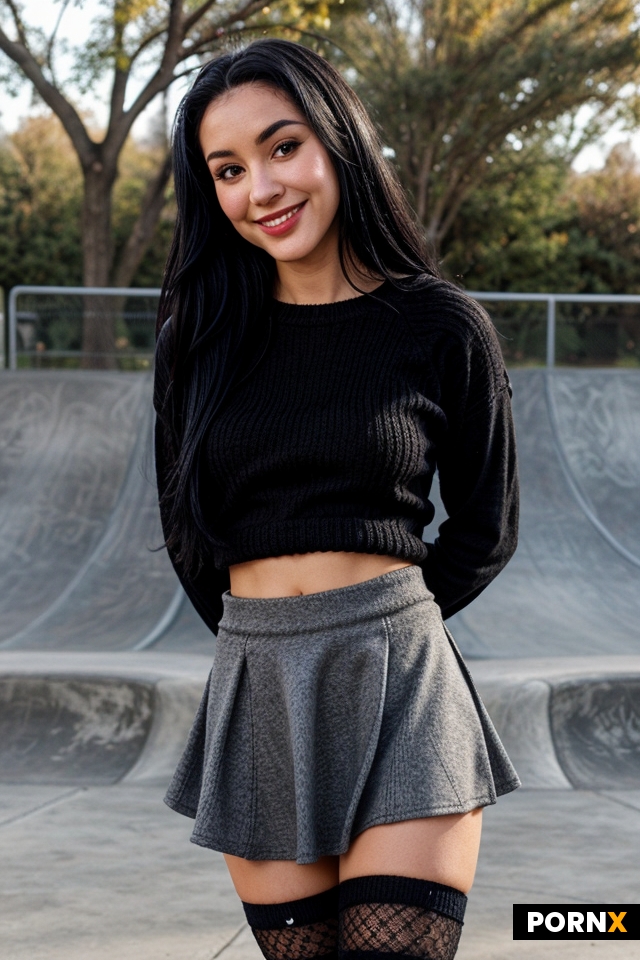 Yarny knit skater outfit
