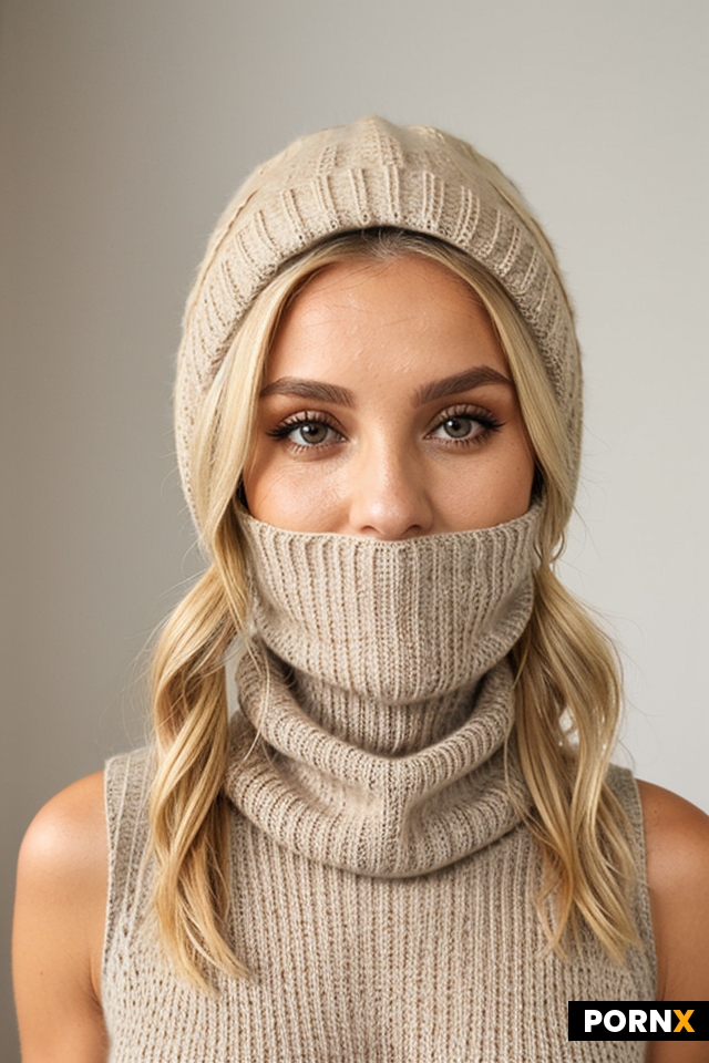 rough sleeveless oversized rib knit turtleneck sweater