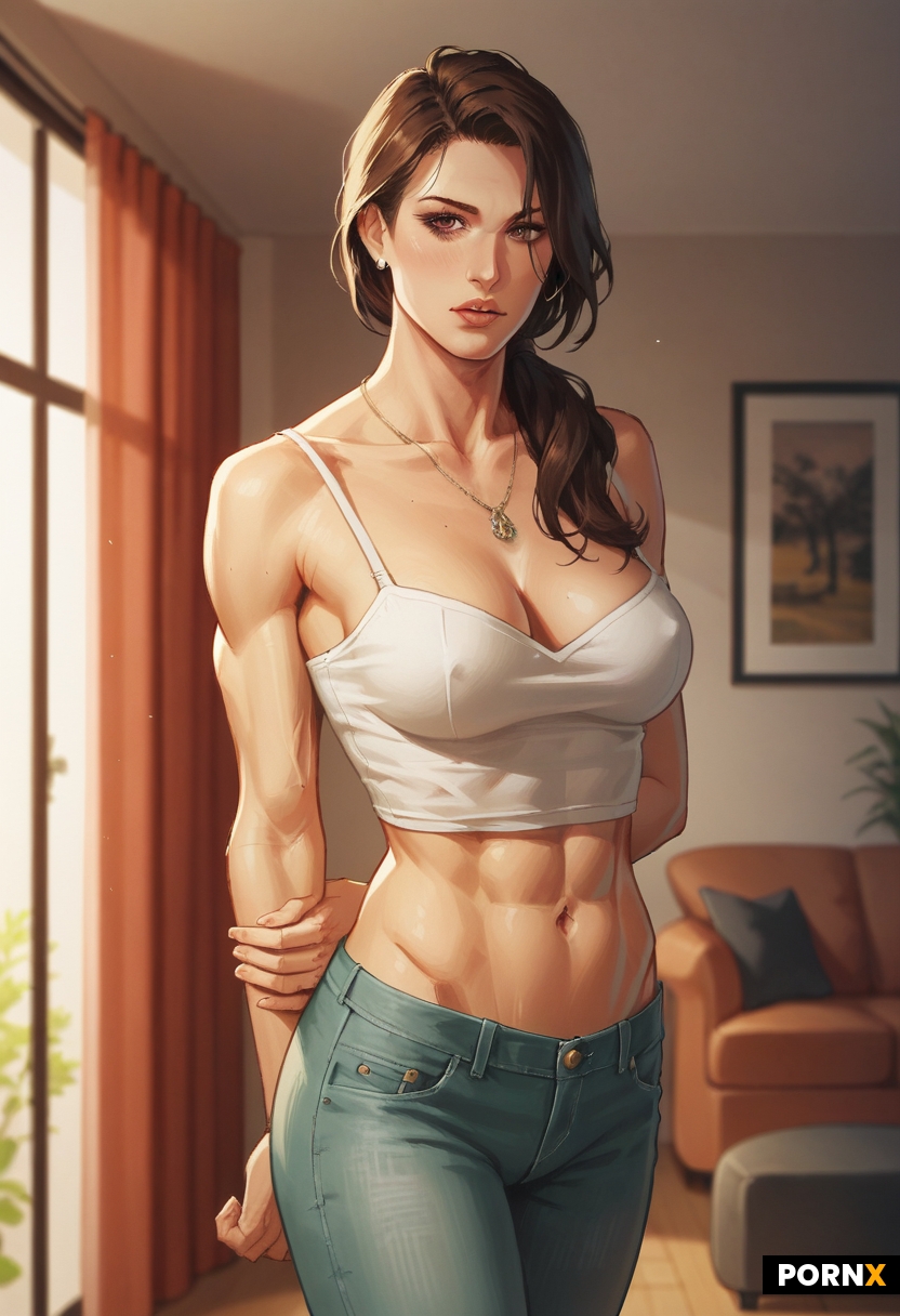 In the process of removing her top