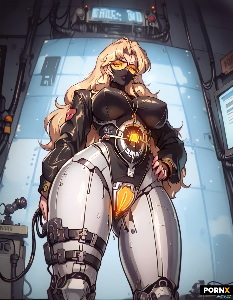 pretty cyber robot  woman