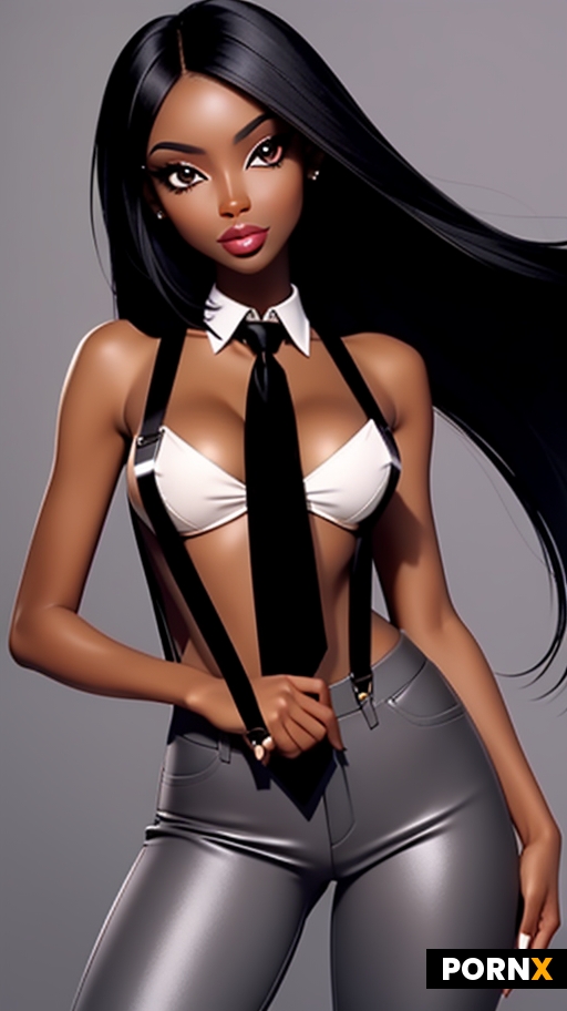2000's Style Photo Beautiful African Woman Black Hair Stright Hair Long Hair Brown Eyes Makeup Small