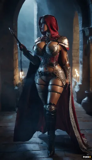 A slim and very busty
